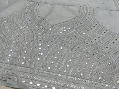Grey banglori silk embroidery wedding lehenga choli