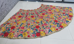 Chikoo Georgette multicolor thread wedding lehenga choli