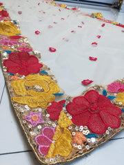 Chikoo Georgette multicolor thread wedding lehenga choli