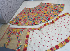 Chikoo Georgette multicolor thread wedding lehenga choli