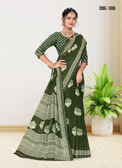 Jacquard Butta woven border Georgette saree with blouse for women