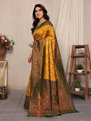 Floral Zari Silk Blend Banarasi Saree