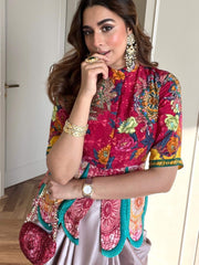 Pink Embroidered Peplum Top with Dhoti Set | Women’s Indo Western Outfit | Festive, Wedding & Party Wear Malaysia