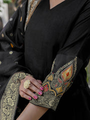 SHAILY Women’s Ethnic Motif Woven Silk Blend Kurta Set with Pants & Dupatta | Indian Traditional Outfit | Festive & Party Wear Kurti Malaysia