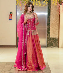 Pink Color Wedding Wear Designer Embroidered Ready to Wear Lehenga