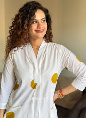 Women Polka-Dot Print Kurta & Pants Co-Ord Set