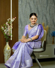 THE BANARASI SOFT SILK SAREE MADE UP OF SILK THREADS WOVEN USING