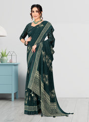 Jacquard Butta Satin border Georgette saree with blouse for women