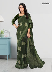 Jacquard Butta Woven Georgette saree with blouse for women