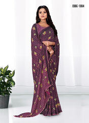 Woven Zari border Georgette saree with blouse for women