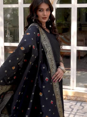 SHAILY Women’s Ethnic Motif Woven Silk Blend Kurta Set with Pants & Dupatta | Indian Traditional Outfit | Festive & Party Wear Kurti Malaysia