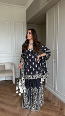 BLACK FIRDAUS SHARARA SET