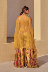 Bageecha sharara set with cape