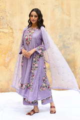 Lilac Orchid Heavy Long Kurta