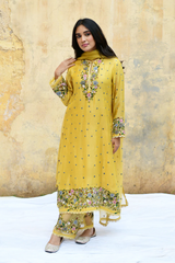 Yellow Orchid Heavy Long Kurta