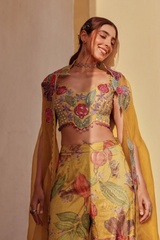 Bageecha sharara set with cape