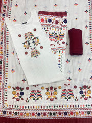 New Digital Print Kurti Set Malaysia | Maslin Kurta Pant Dupatta with Handwork & Sequence Work | Plus Size Available