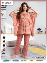 Premium Cotton Night Suit| Piece Kaftan Top & Pajama Set | Comfortable Sleepwear for Women