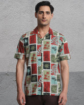 Men’s Fancy Printed Cuban Collar Shirt for Men | Stylish Casual Cotton Blend Short Sleeve Shirt Malaysia | Summer Beachwear Trendy Outfit