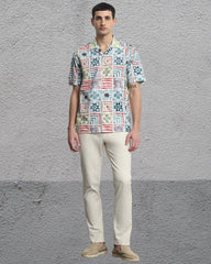 Men’s Fancy Printed Cuban Collar Shirt for Men | Stylish Casual Cotton Blend Short Sleeve Shirt Malaysia | Summer Beachwear Trendy Outfit