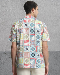 Men’s Fancy Printed Cuban Collar Shirt for Men | Stylish Casual Cotton Blend Short Sleeve Shirt Malaysia | Summer Beachwear Trendy Outfit