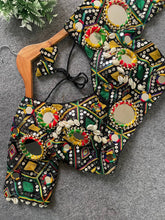 Real Mirror Work Designer Blouse Malaysia | Navratri Partywear Blouse | Heavy Embroidery Italian Fabric Choli Top