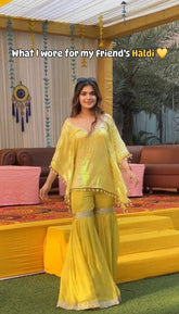 Luxury Kaftan Sharara Set Malaysia | Heavy Faux Georgette with 3mm Sequins Embroidery | Party Wear & Wedding Collection