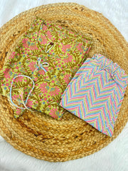 Premium Cotton Night Suit| Piece Kaftan Top & Pajama Set | Comfortable Sleepwear for Women