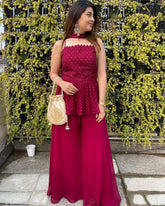 Demanding Maroon Coloured Beautifull Kurta Set