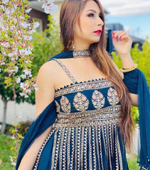 Traditional Wear Teal Blue Coloured Beautifull Kurta Set