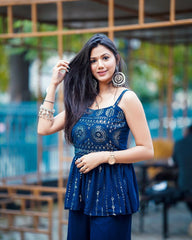 Awesome Function Wear Teal Blue Coloured Beautifull Kurta Set