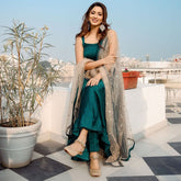 Elegant Pearl-Embellished Kurti Set with Blouse