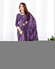 Georgette Diamond work Brasso cut siroski saree with blouse for women