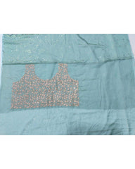 Sea green Organza silk wedding lehenga choli