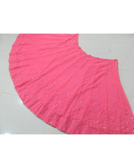Watermelon Pink Colored Georgette Lehenga Choli