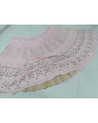 Baby pink coloured sequence embroidery work lehenga choli
