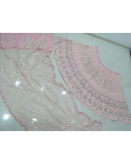 Baby pink coloured sequence embroidery work lehenga choli