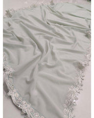 Sea Green Party Wear Georgette Crush Work Lehenga Choli