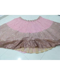 Peach colored cotton silk designer lehenga choli