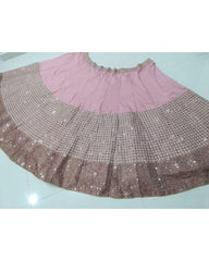 Peach colored cotton silk designer lehenga choli