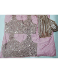 Peach colored cotton silk designer lehenga choli