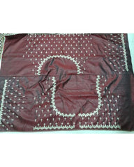 Dark maroon taffeta silk embroidered designer lehenga choli
