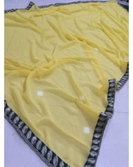 Yellow Colored Georgette Frill Lehenga Choli