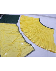 Yellow Colored Georgette Frill Lehenga Choli