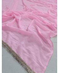 Baby Pink Colored Georgette Party Wear Lehenga Choli