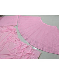 Baby Pink Colored Georgette Party Wear Lehenga Choli