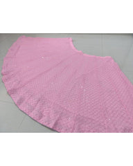 Baby Pink Colored Georgette Party Wear Lehenga Choli