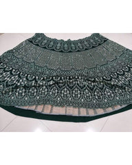 Green Sequence Embroidery Work Lehenga Choli