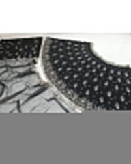 Black colored french silk lehenga choli