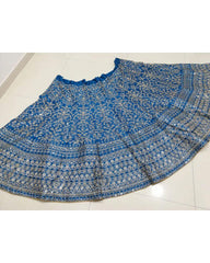 Blue japan Satin designer lehenga choli